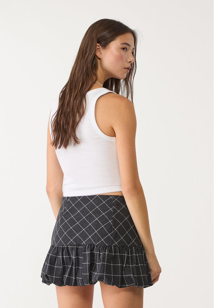 falda pantalon abullonada cuadros