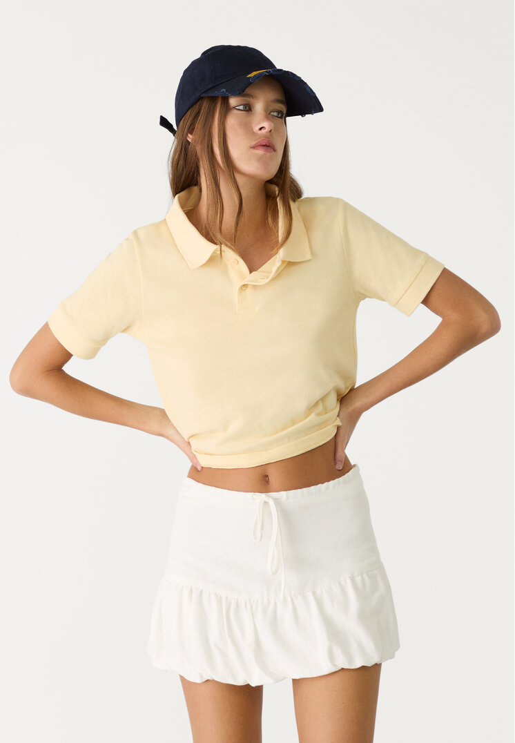 falda pantalon globo con lino