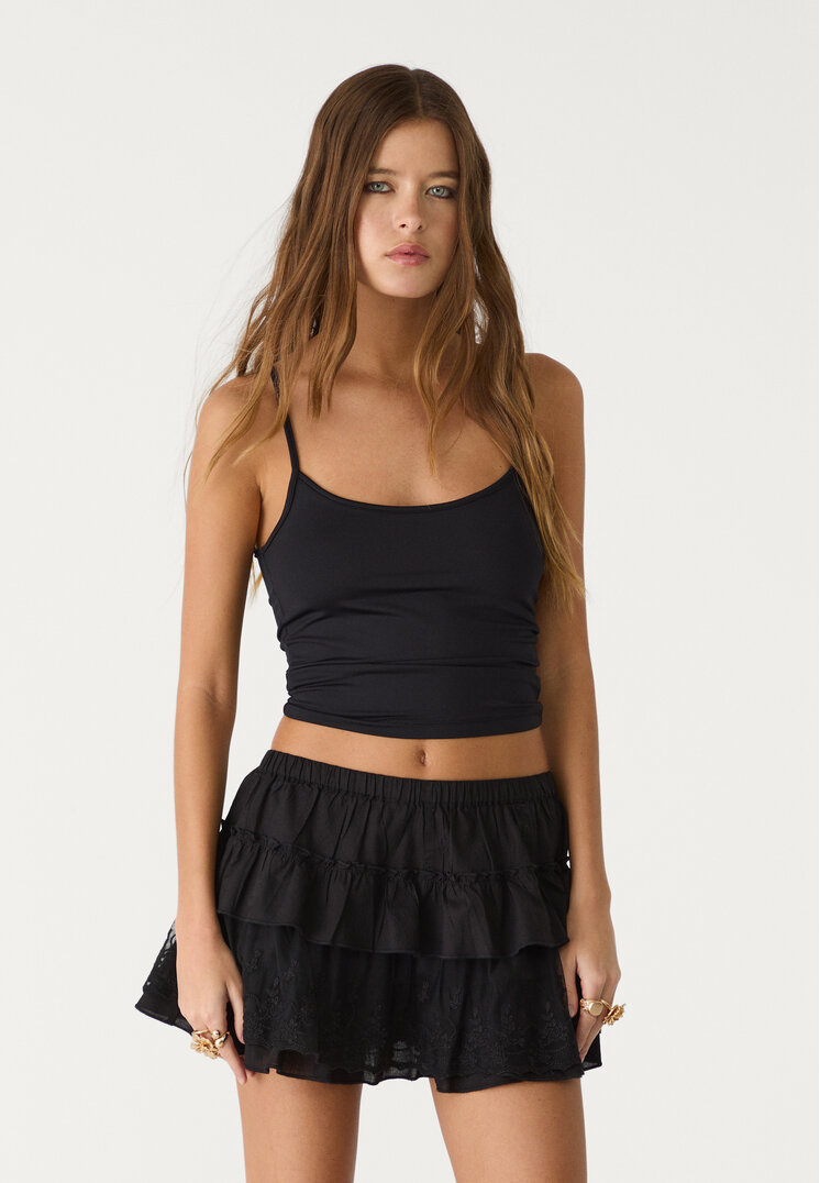 falda pantalon volantes