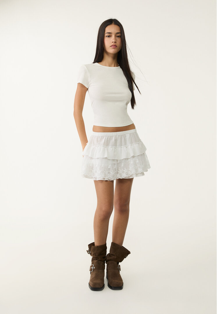 falda pantalon volantes