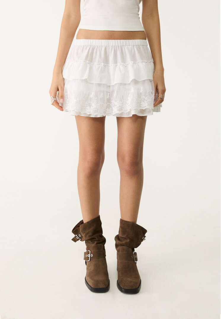 falda pantalon volantes