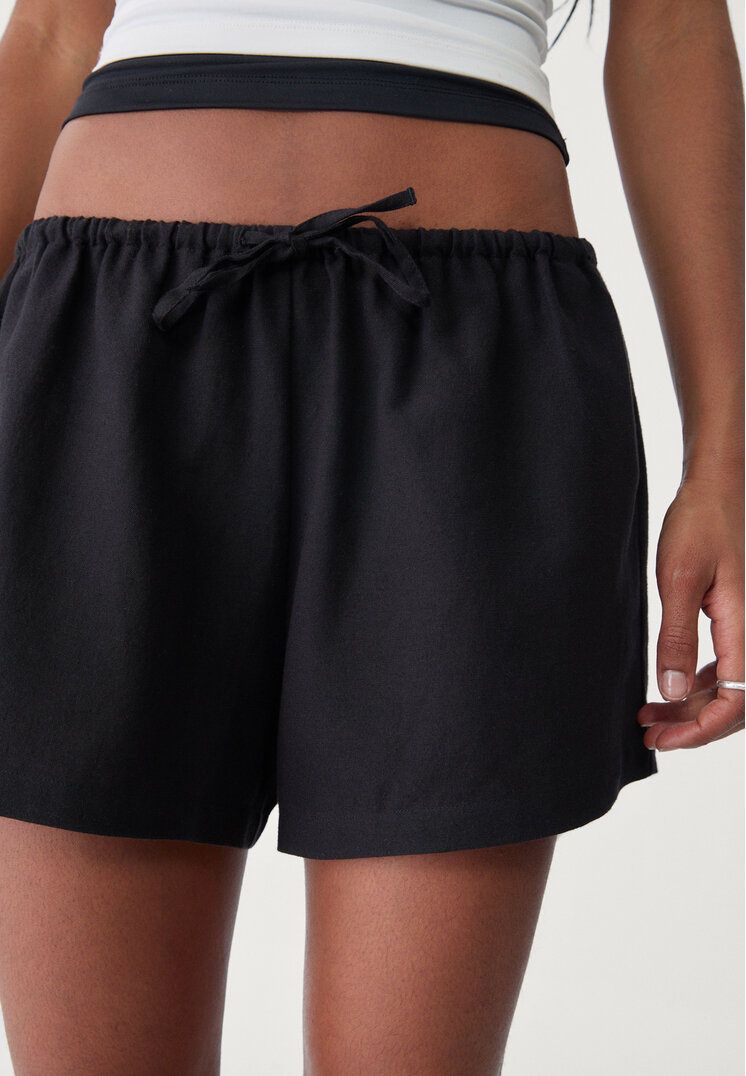 shorts cordon con lino