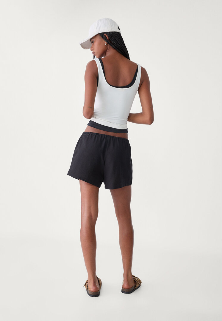 shorts cordon con lino