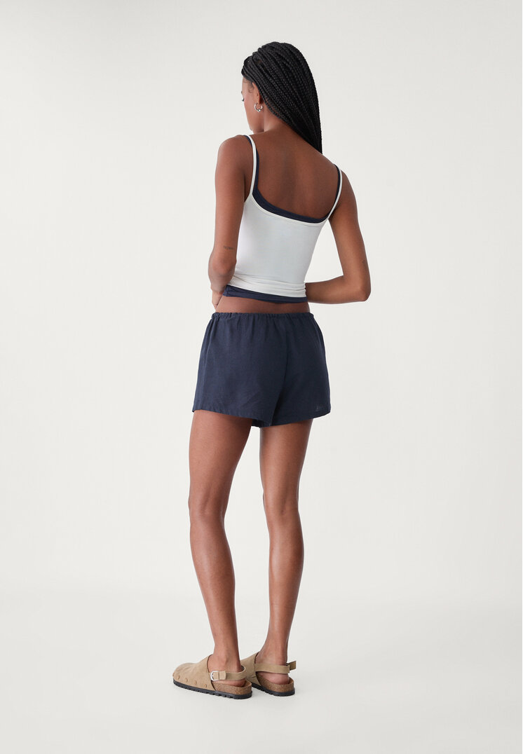 shorts cordon con lino