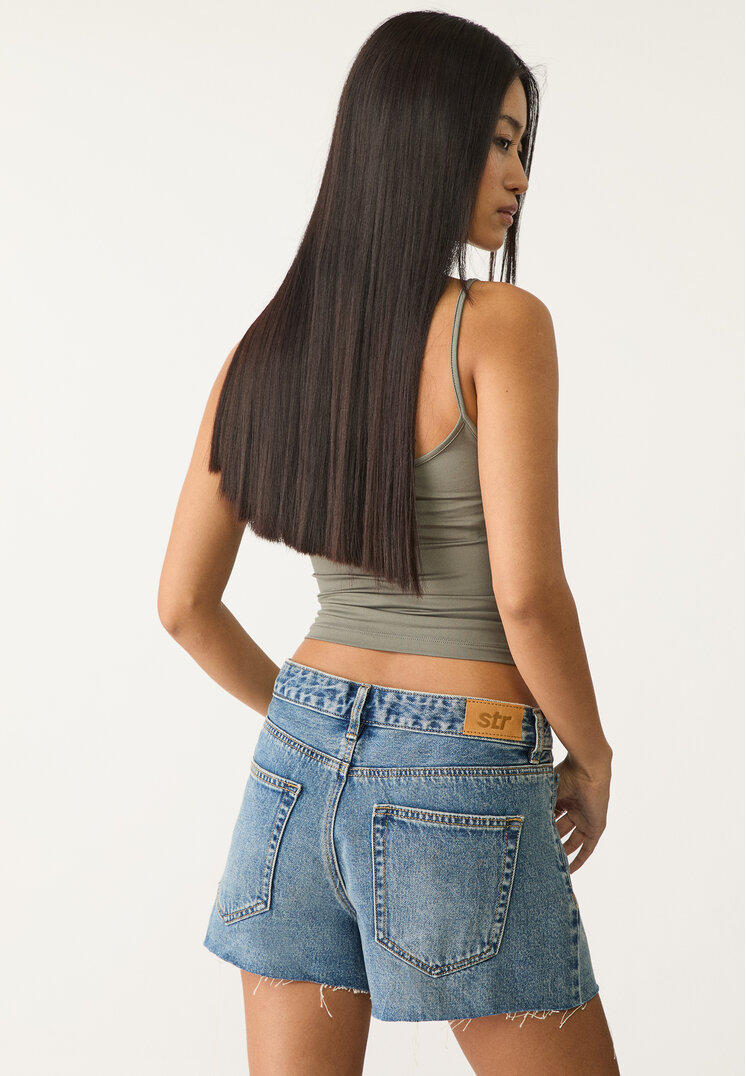 shorts denim mid rise