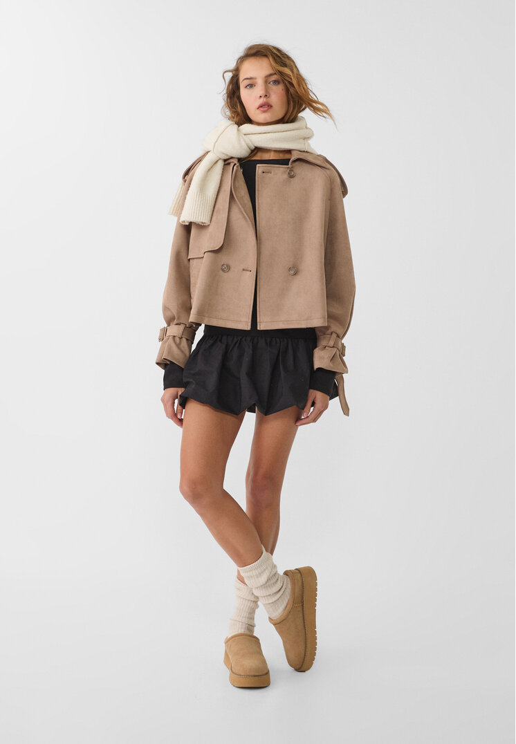 trench corta efecto ante