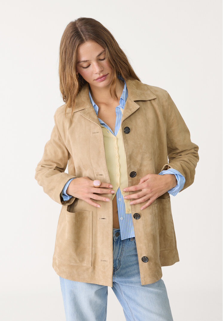 chaqueta americana 100 piel ante