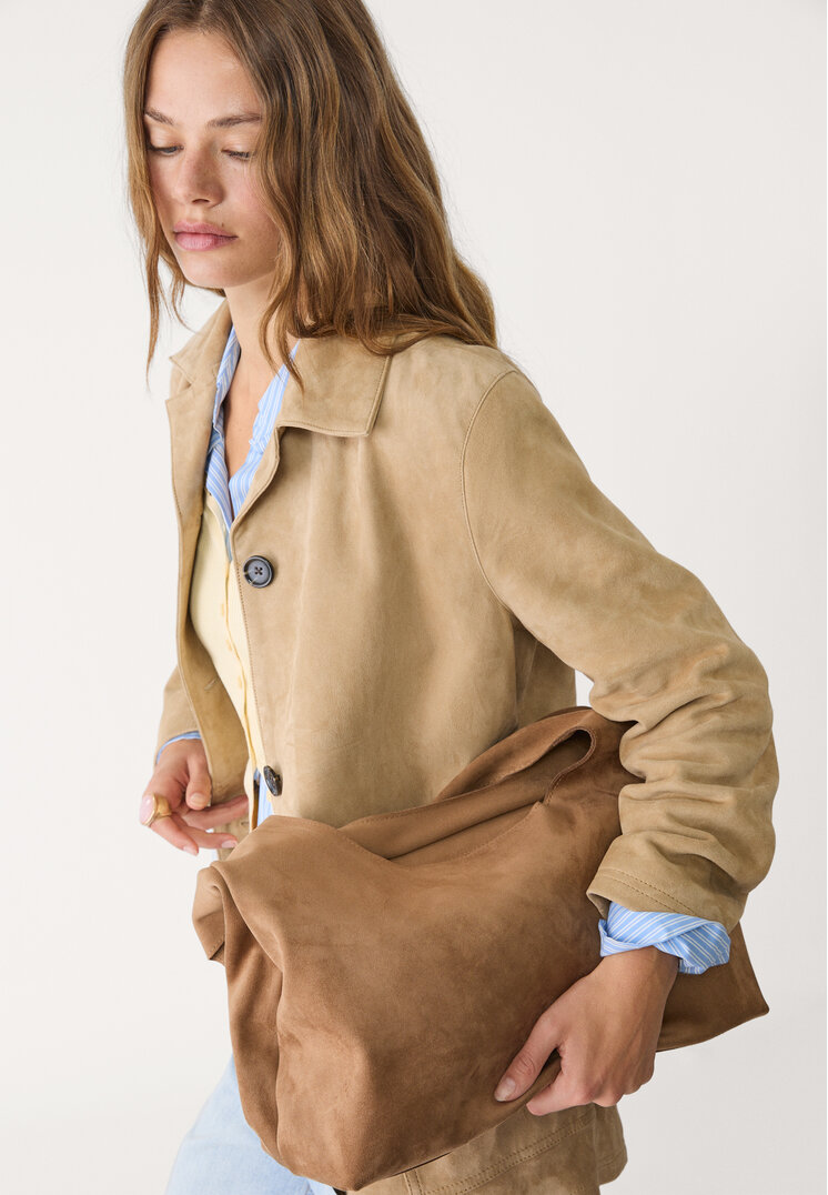 chaqueta americana 100 piel ante