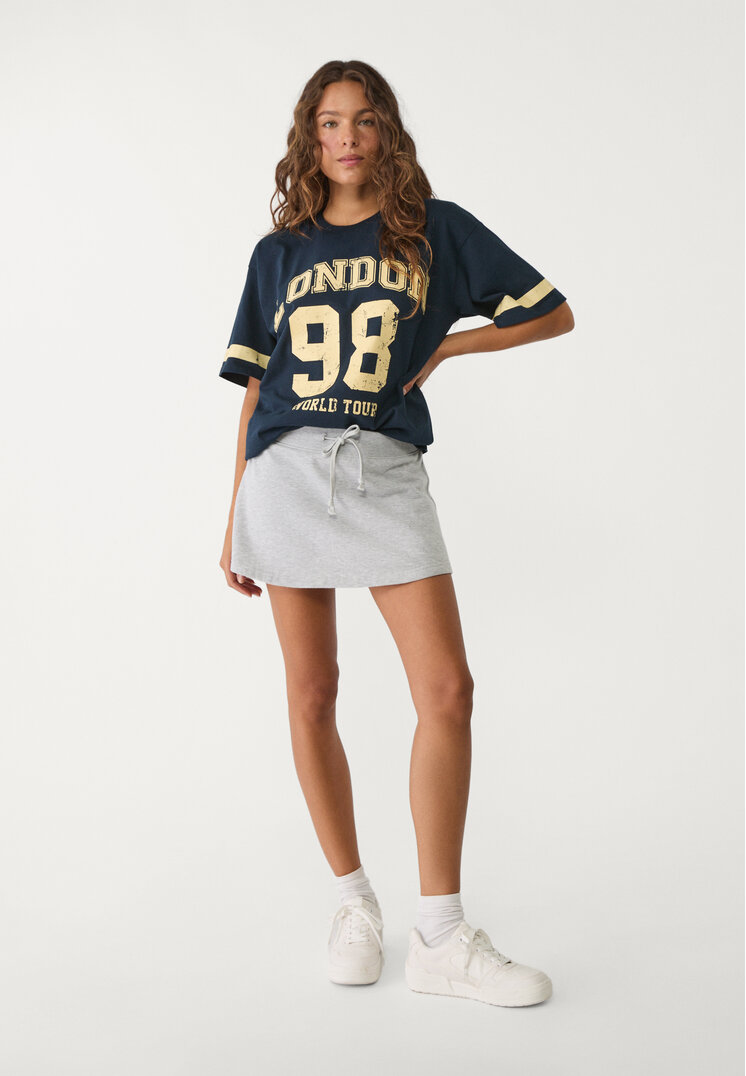 falda pantalon felpa cordones