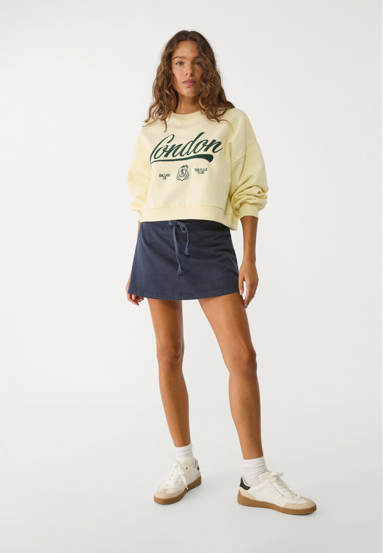 falda pantalon felpa cordones