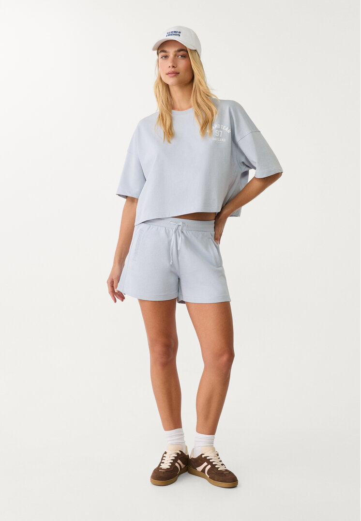 shorts felpa cordones