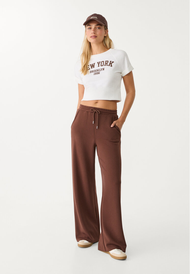 camiseta cropped texto