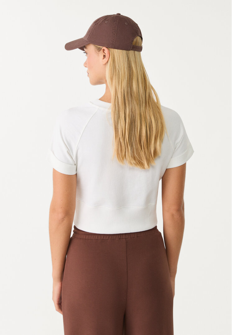 camiseta cropped texto