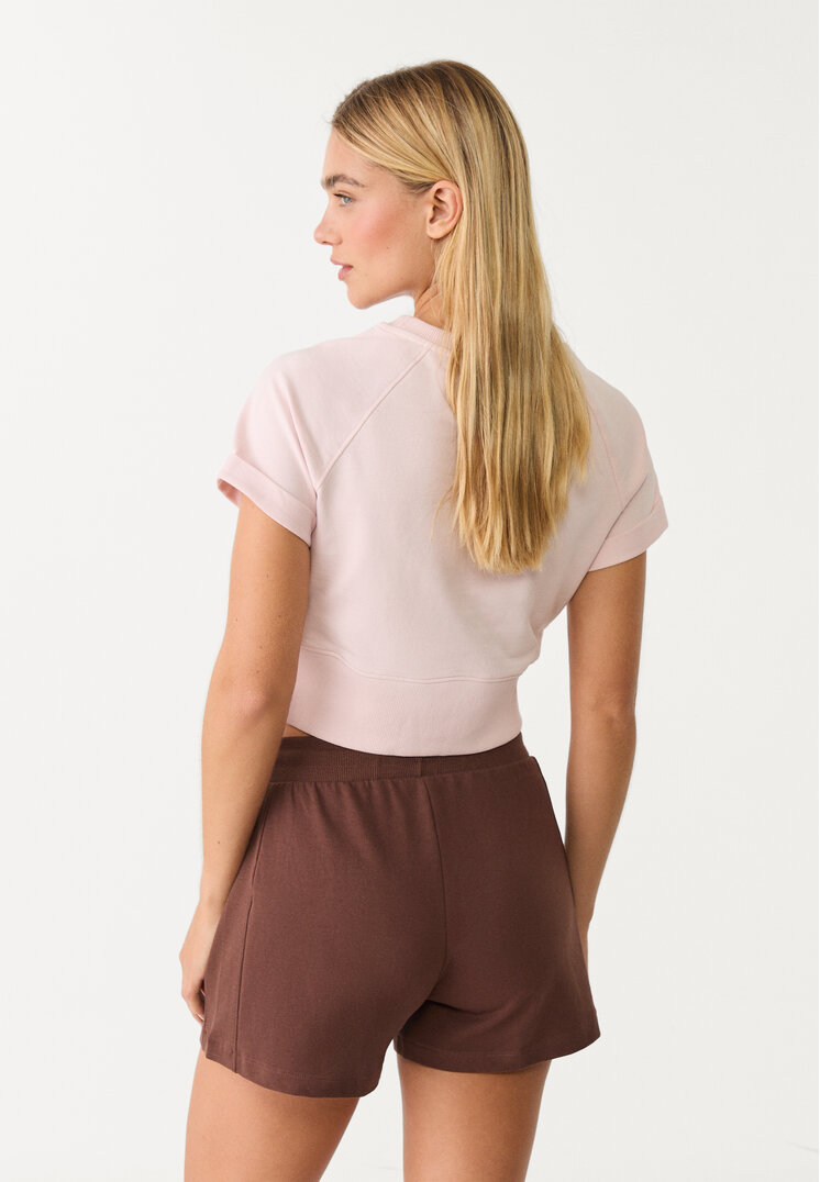 camiseta cropped texto