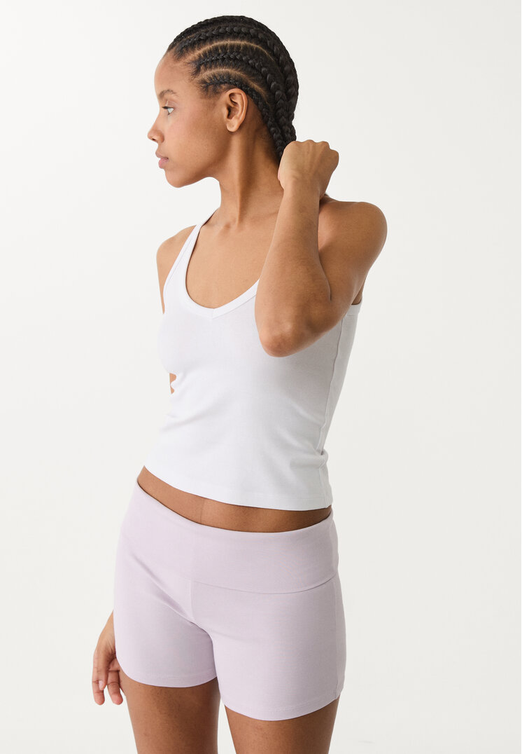 camiseta nadadora cuello pico