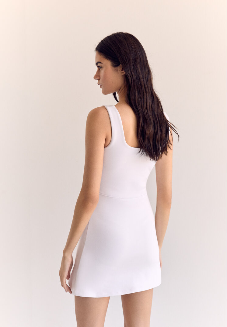 mono vestido corto tirantes rib