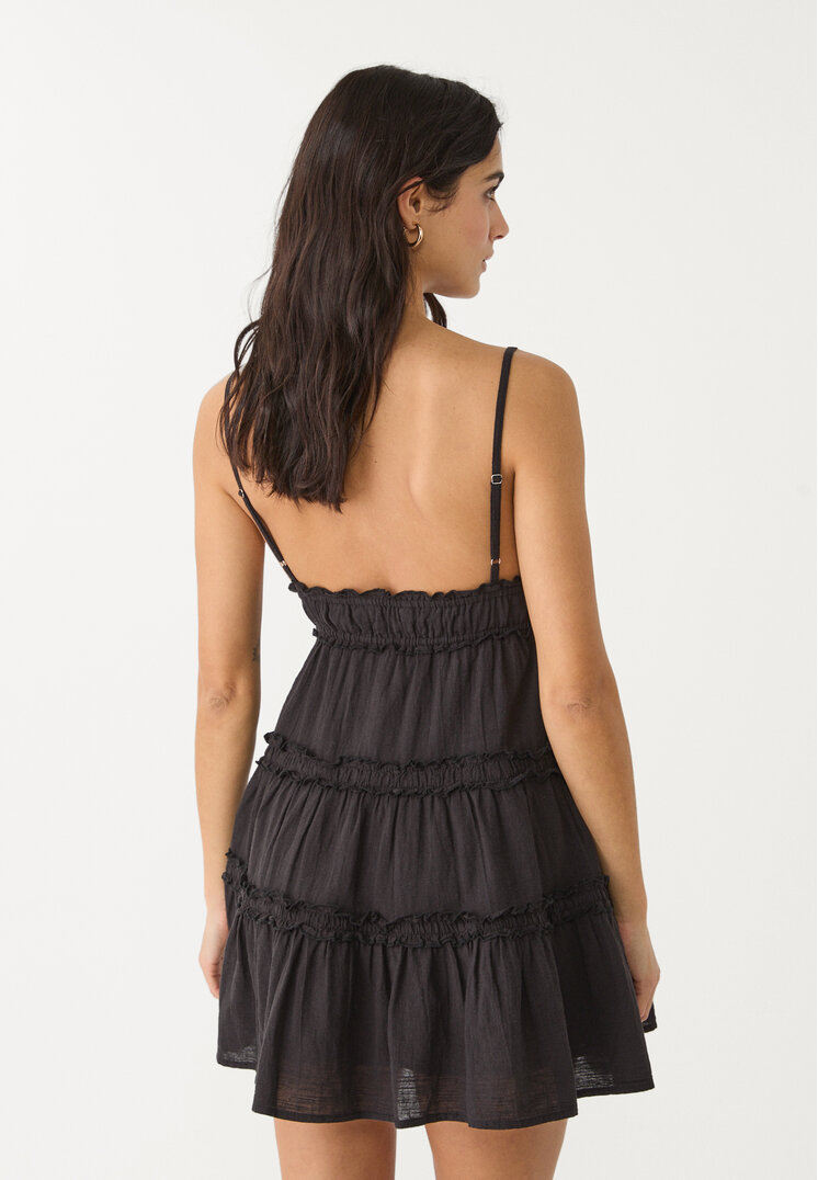 vestido corto tirantes volantes