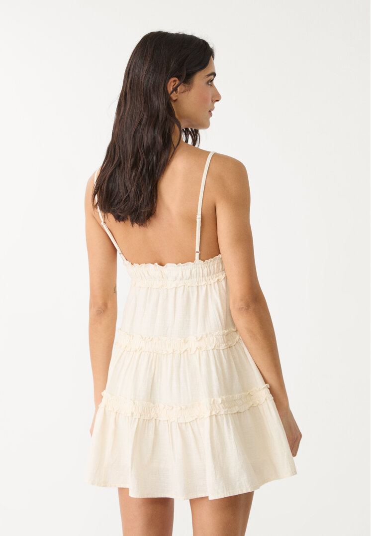 vestido corto tirantes volantes