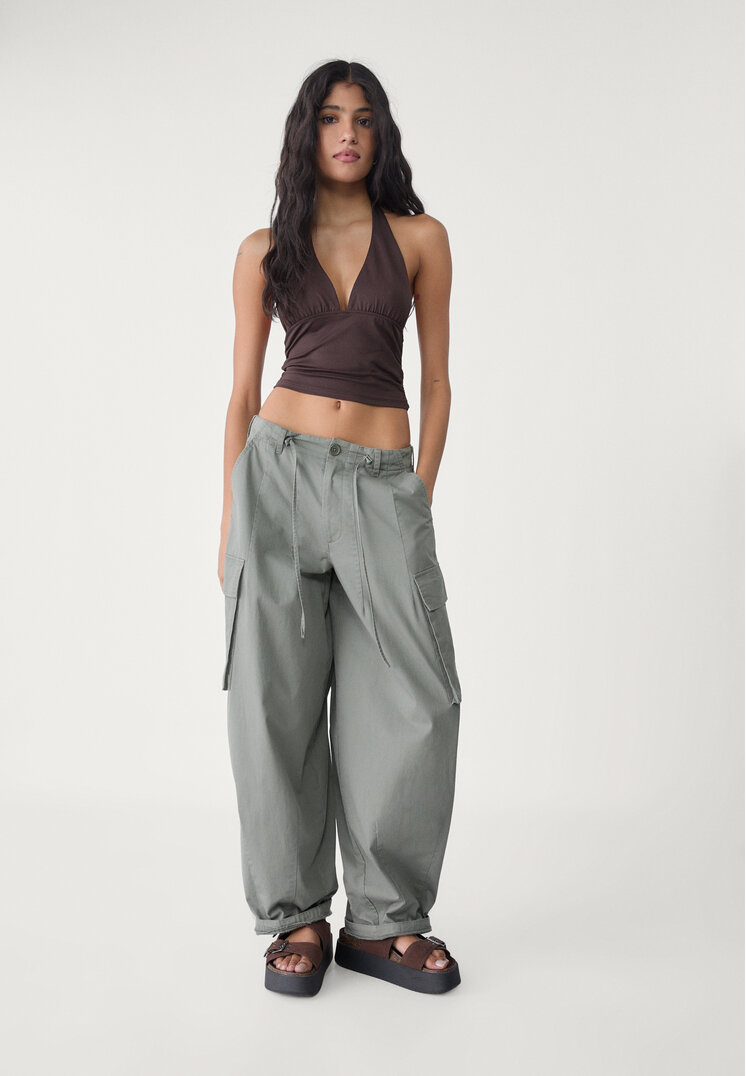 camiseta halter frunce