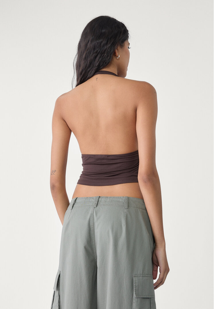 camiseta halter frunce