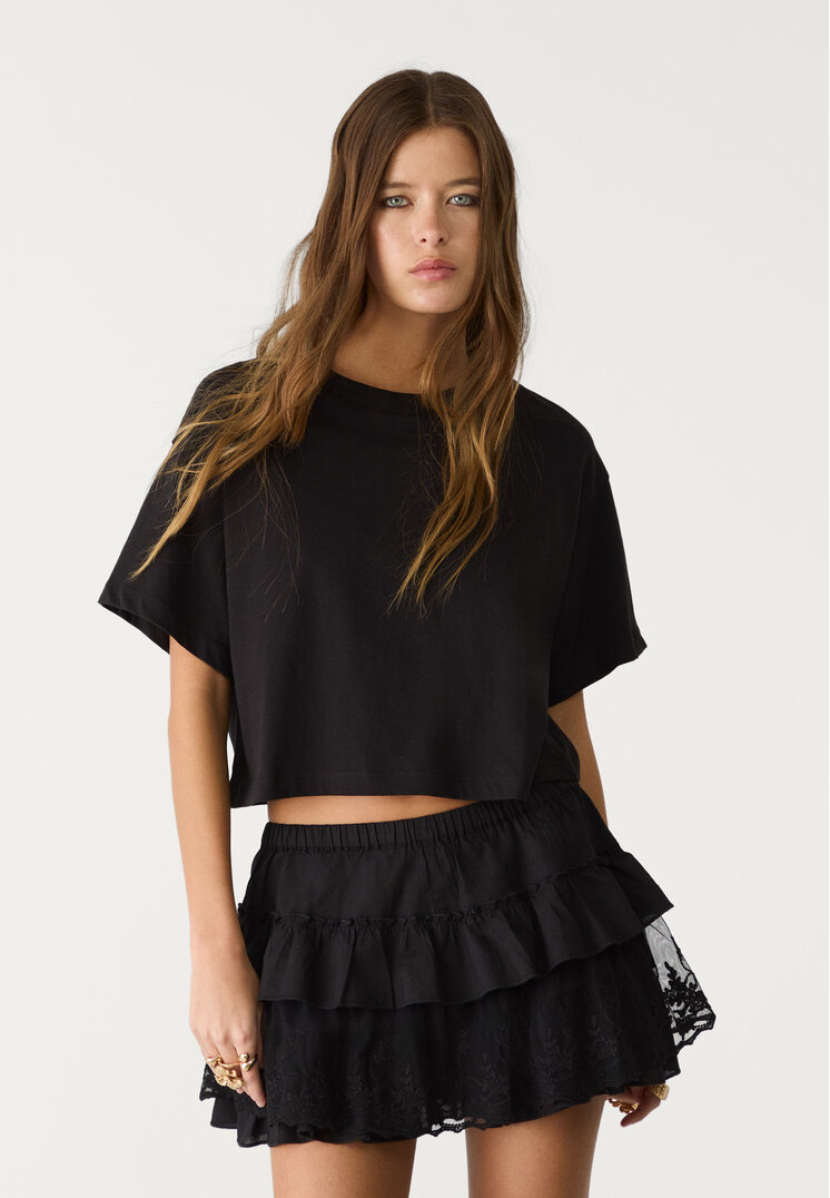 camiseta oversize crop