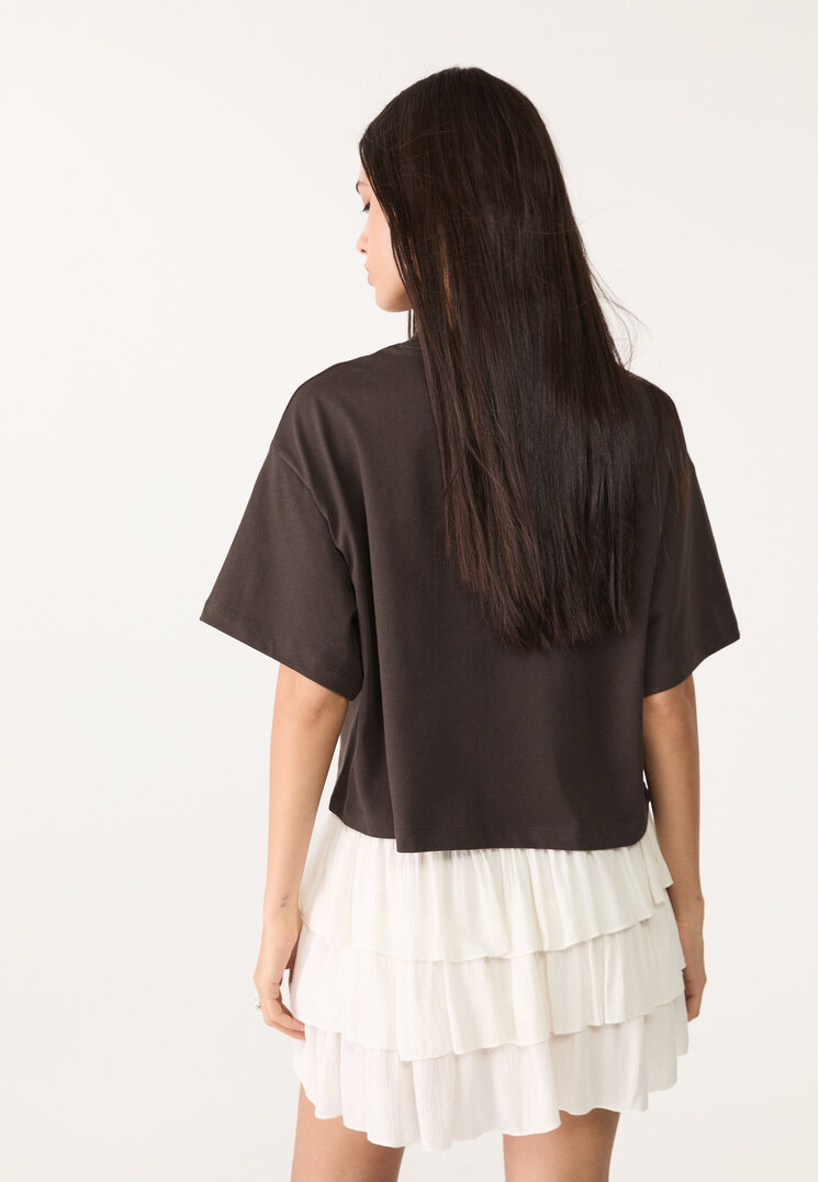 camiseta oversize crop