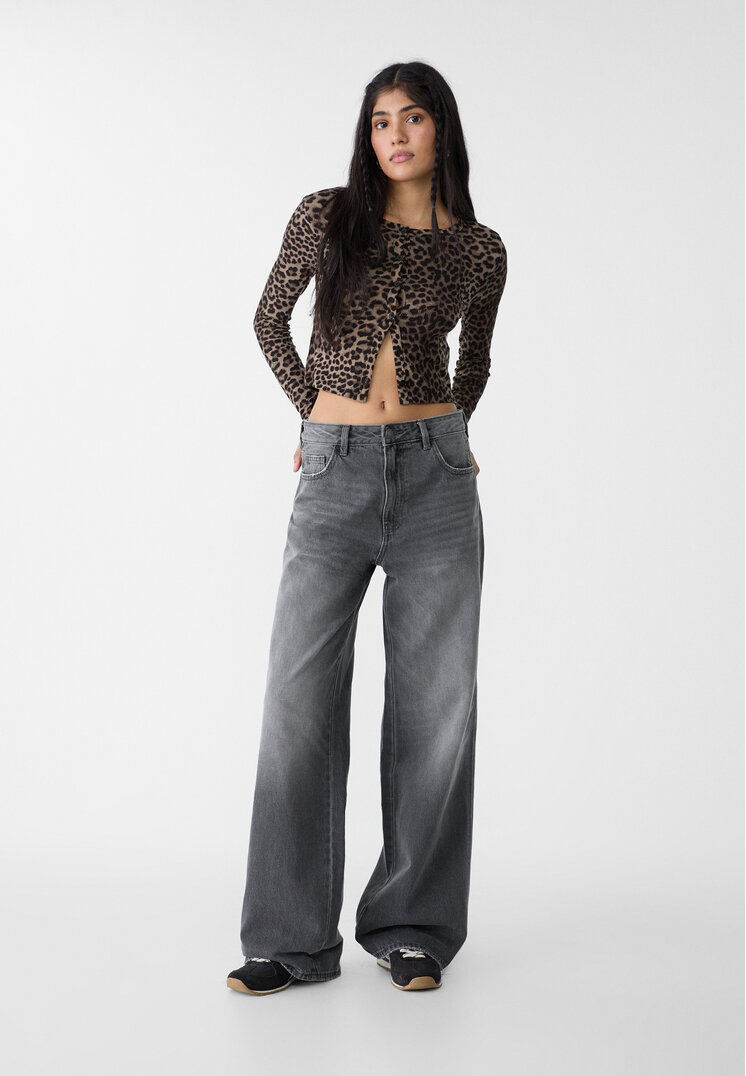 camiseta botones canale leopardo