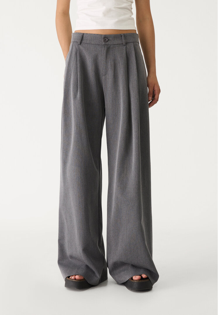 pantalon vestir wide leg pinzas