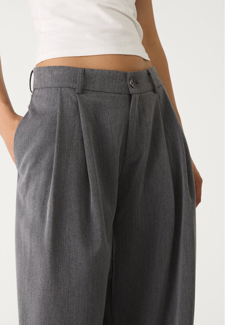 pantalon vestir wide leg pinzas