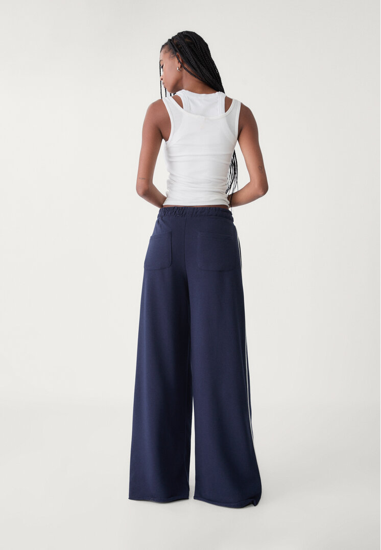 pantalon felpa wide leg vivo