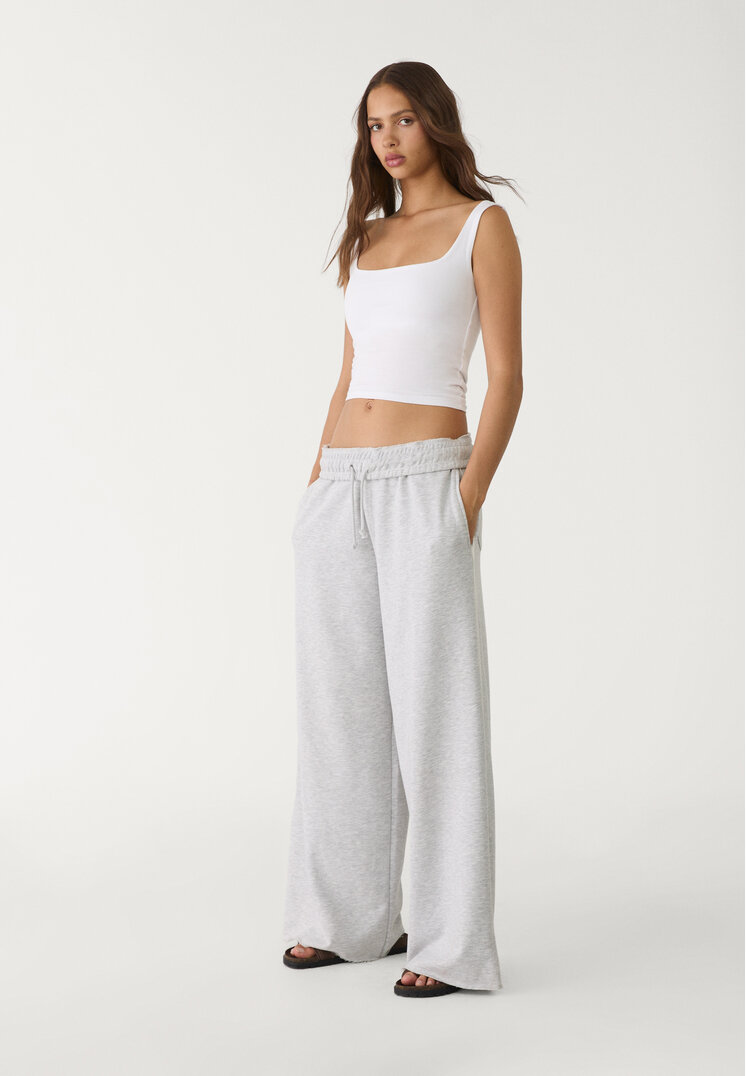 pantalon felpa wide leg vivo