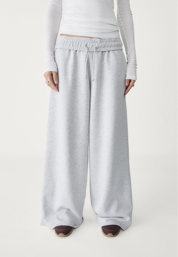 pantalon felpa wide leg vivo