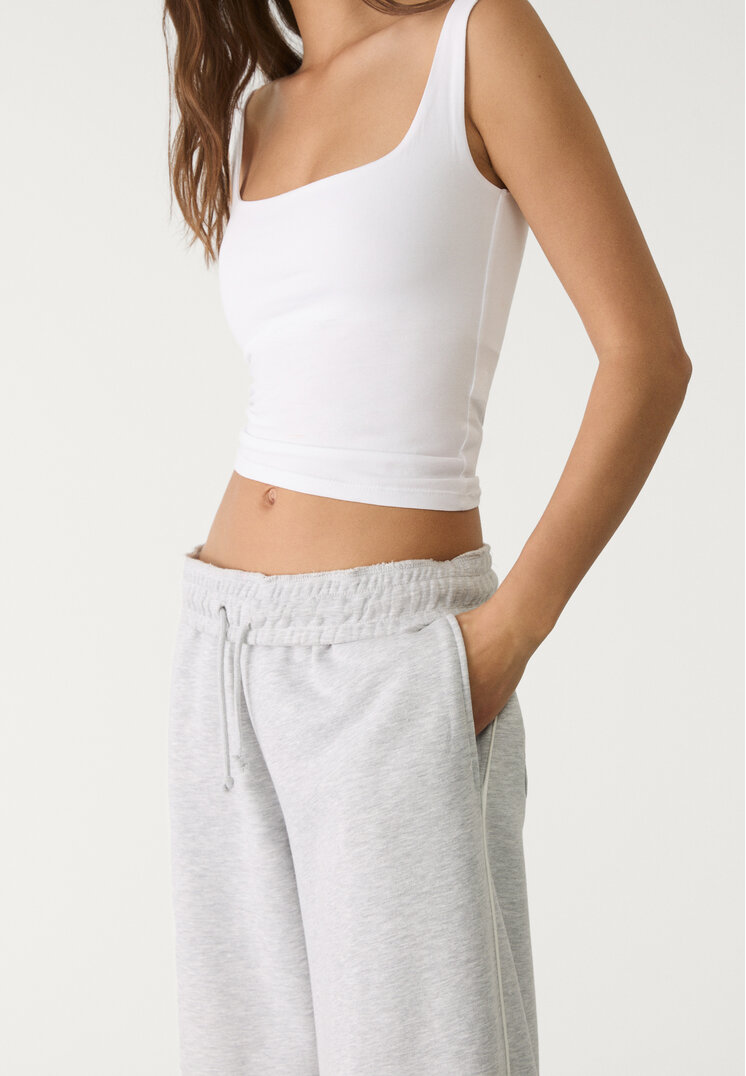 pantalon felpa wide leg vivo