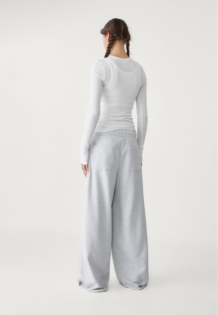 pantalon felpa wide leg vivo