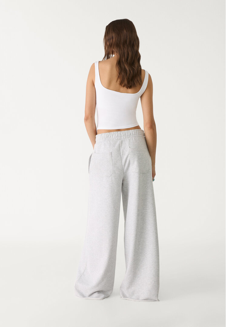 pantalon felpa wide leg vivo