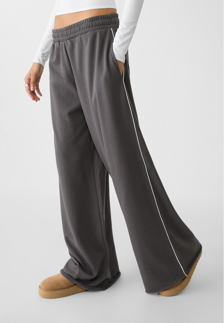 pantalon felpa wide leg vivo