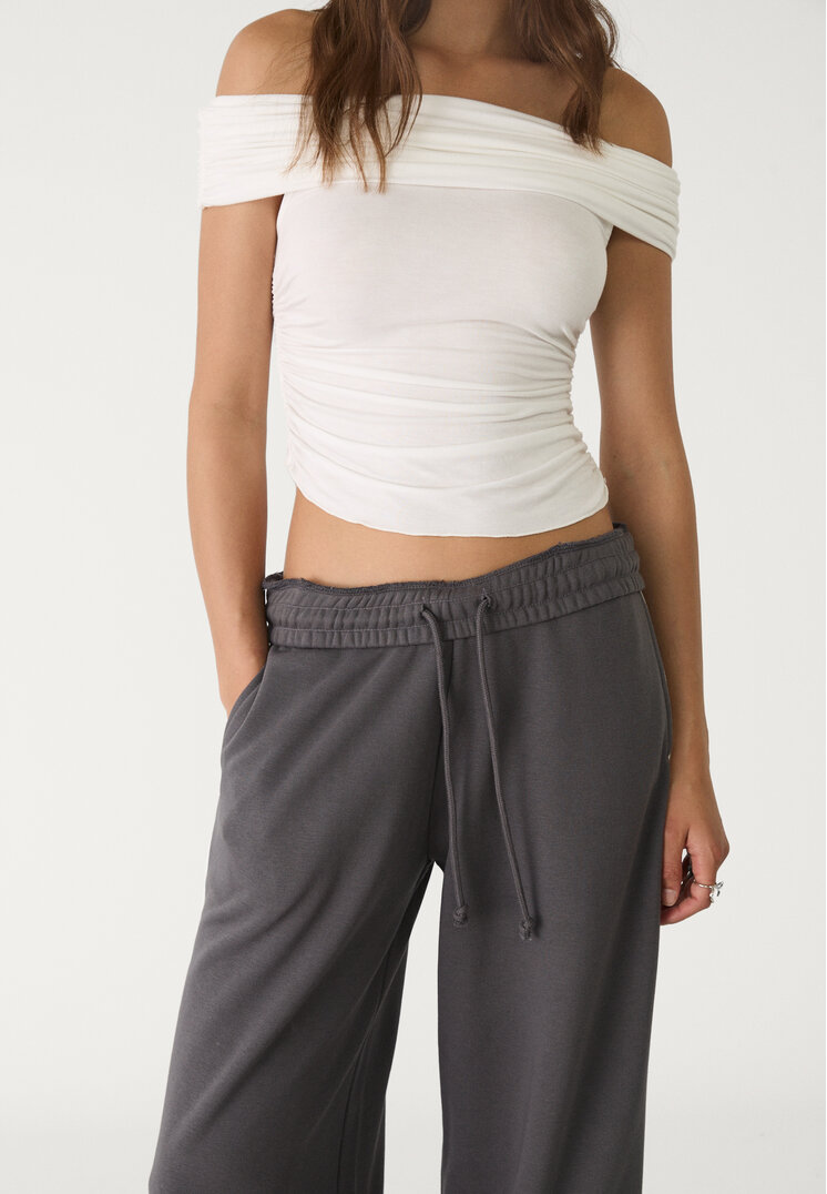 pantalon felpa wide leg vivo