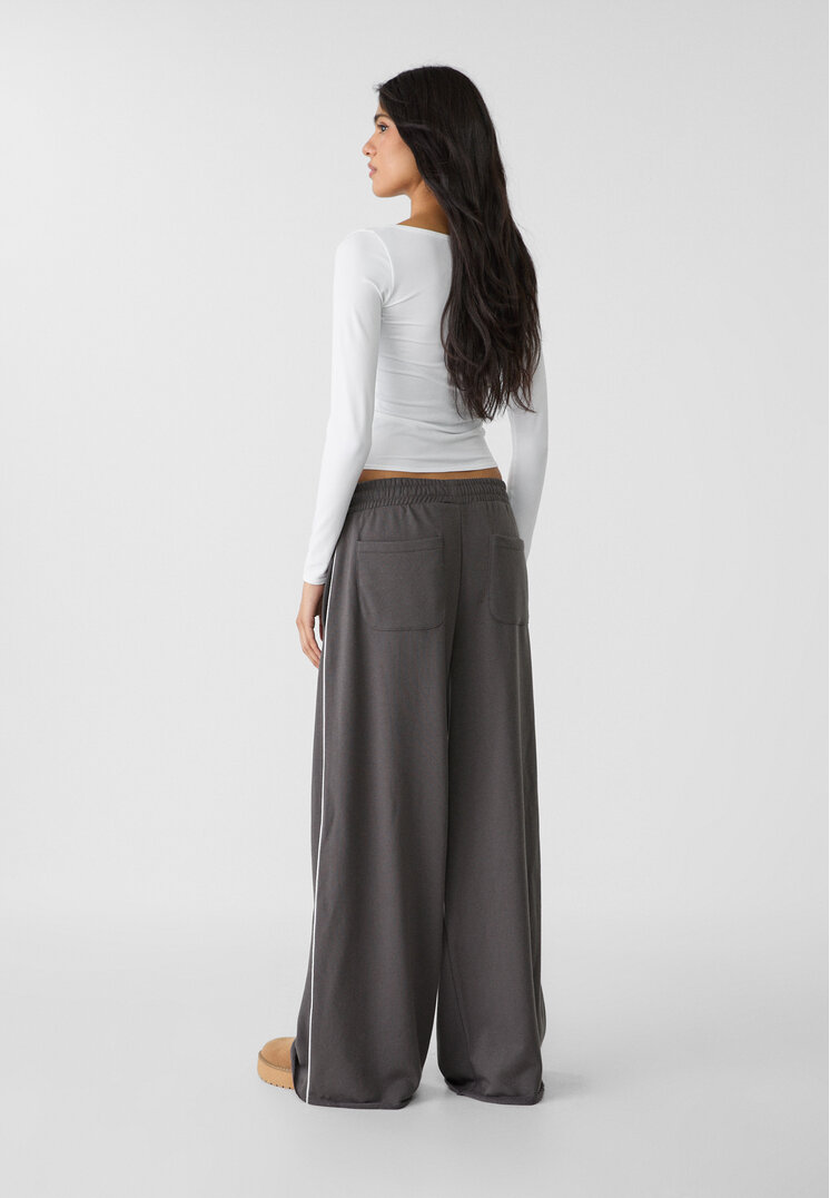 pantalon felpa wide leg vivo
