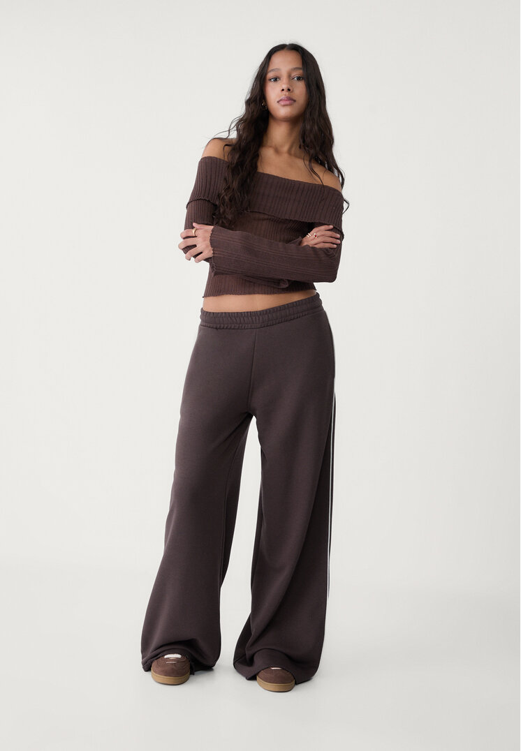 pantalon felpa wide leg vivo