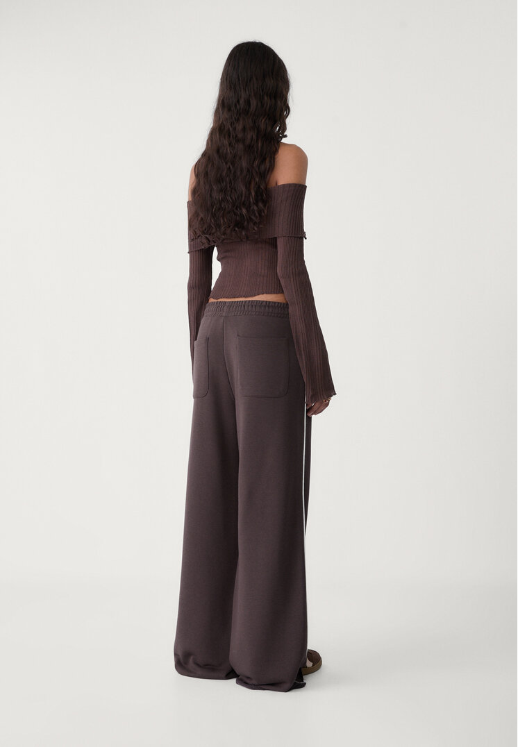 pantalon felpa wide leg vivo