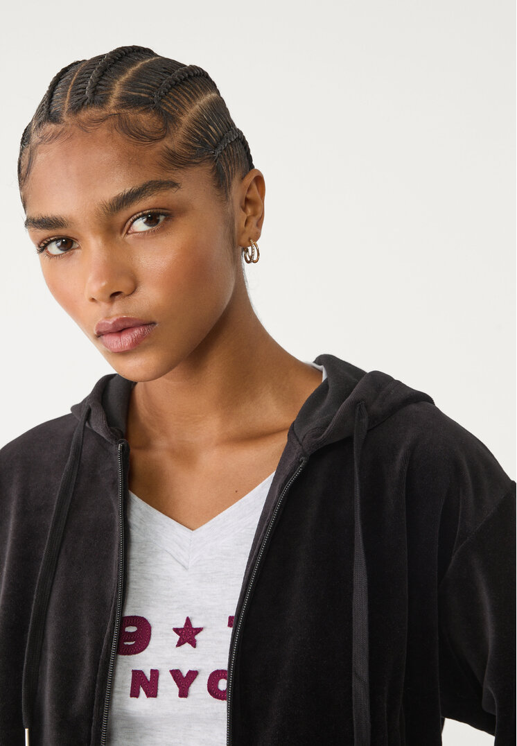 sudadera capucha terciopelo