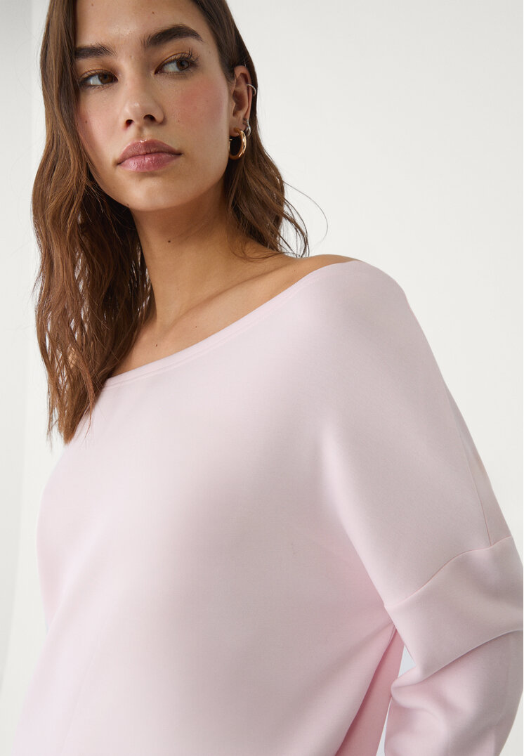 sudadera hombro descubierto tacto suave