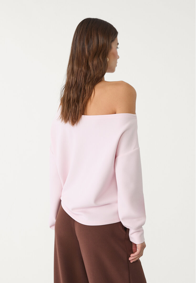 sudadera hombro descubierto tacto suave
