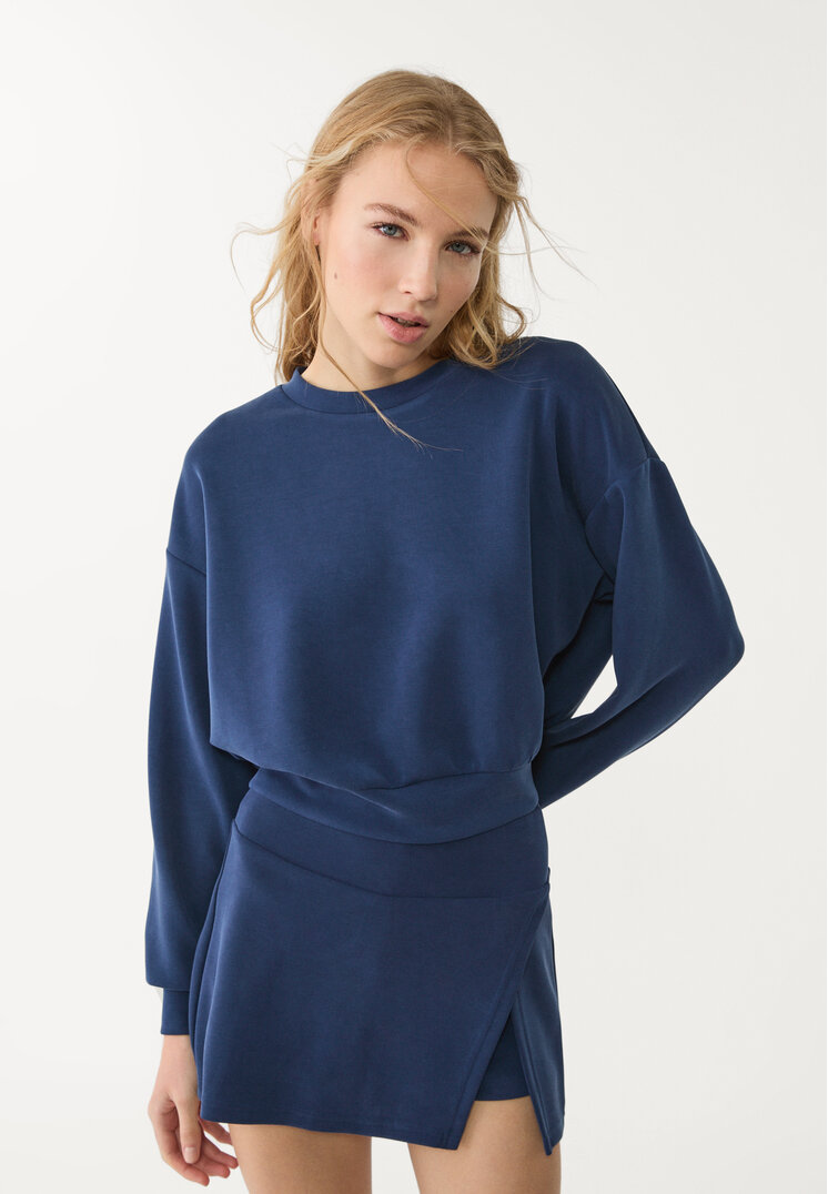 Stradivarius Hanorac Din Modal Fin Bleumarin M