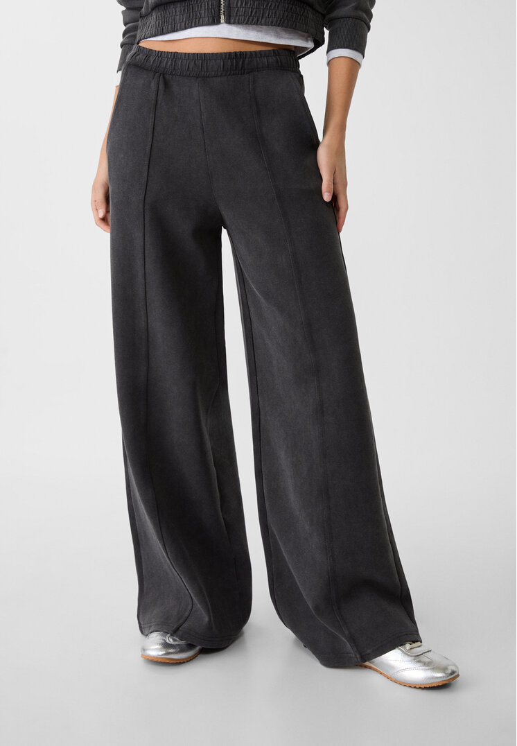 pantalon wide leg tacto suave
