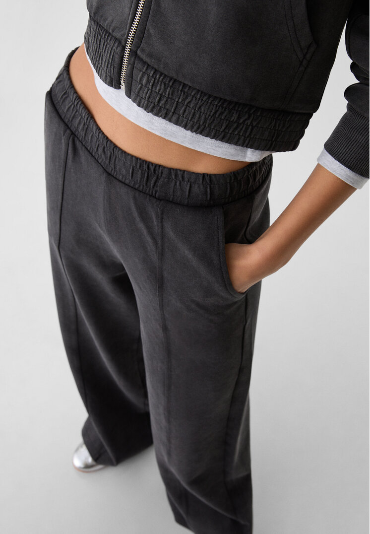 pantalon wide leg tacto suave