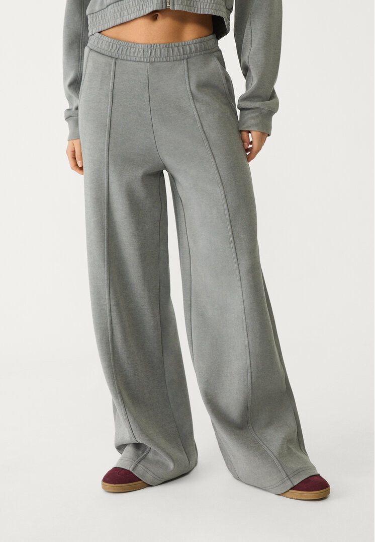 pantalon wide leg tacto suave
