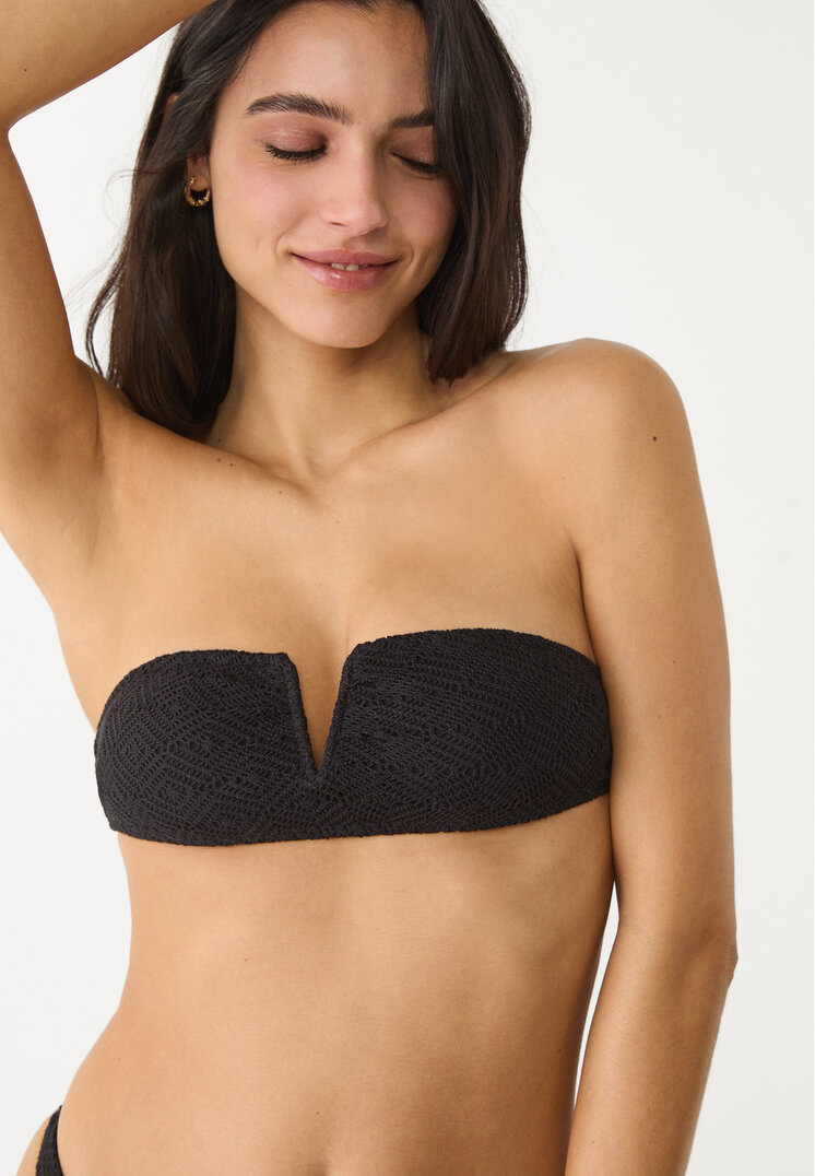 top bikini bandeau v crochet