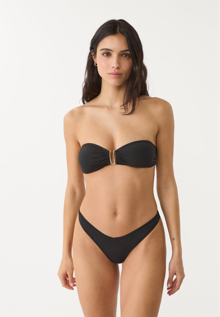 top bikini bandeau u metalico