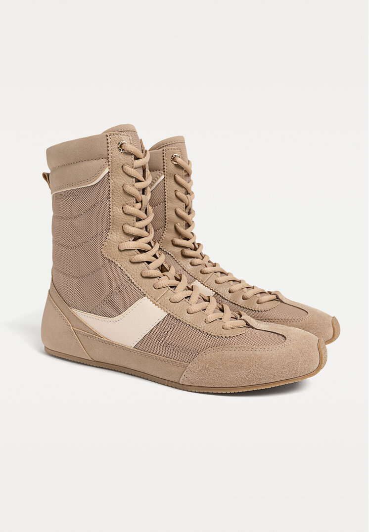 zapatillas botin piel